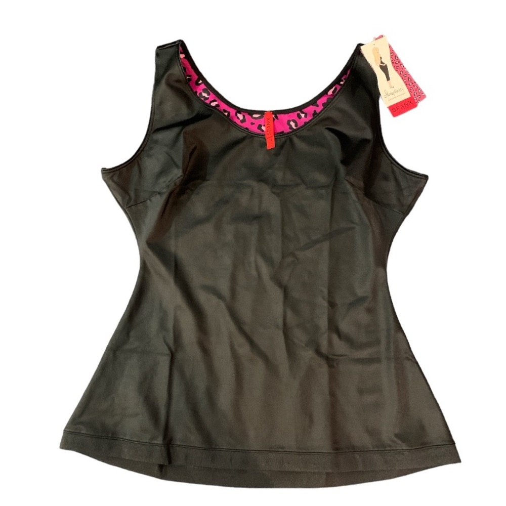 Spanx NEW Scoop Neck Camisole Black XL Slimming Flattering Body Shaper Slimmer